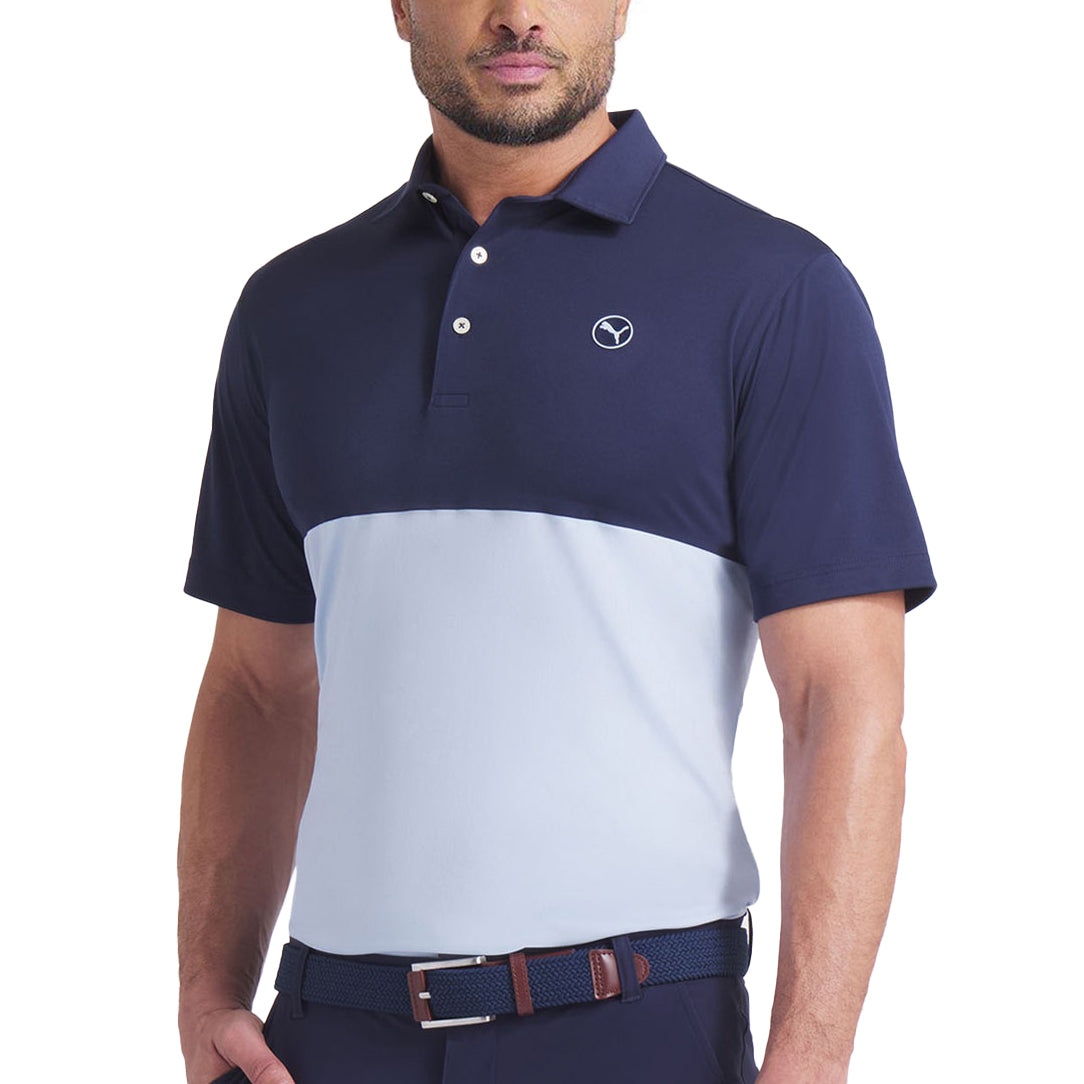 Puma Pure 2,0 Colourblock -Golfhemd - Haute Tropic/Deep Navy