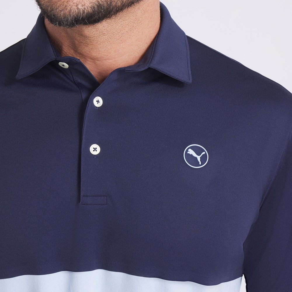 Puma Pure 2,0 Colourblock -Golfhemd - Haute Tropic/Deep Navy