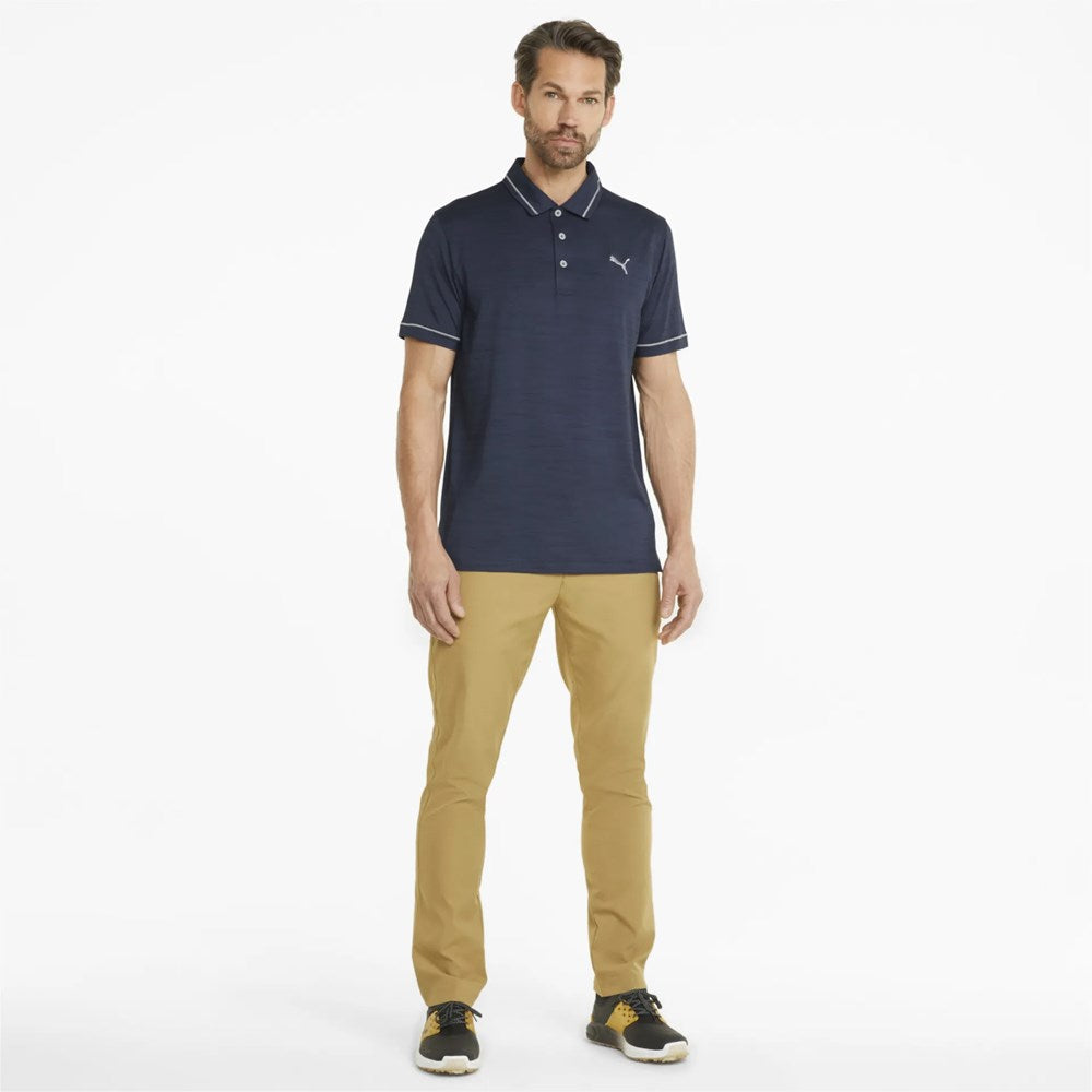 Puma CloudSpun Monarch Golfhemd - Marine Blazer Heather/ High Rise