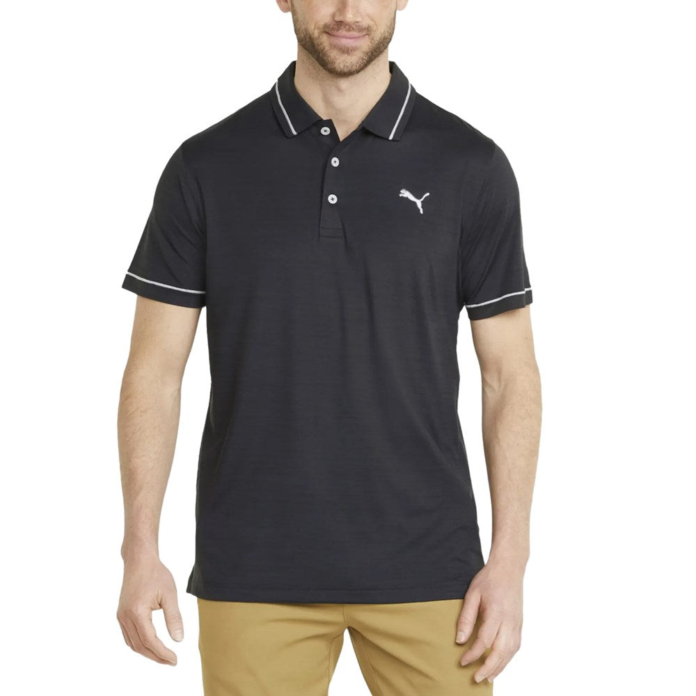 Puma CloudSpun Monarch Golfhemd - Puma Black Heather/ High Rise