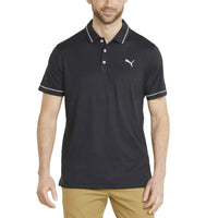 Puma CloudSpun Monarch Golfhemd - Puma Black Heather/ High Rise