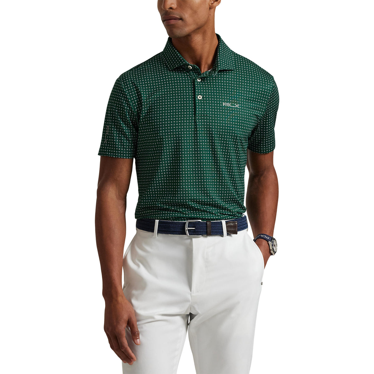 Rlx Ralph Lauren bedrucktes leichter Luftstrom -Golfpolo -Hemd - NW FRT Micro Paisley