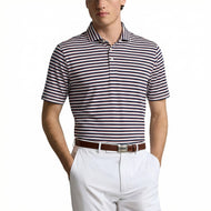 RLX Ralph Lauren Streifen Leichter Luftstrom -Golfpolo -Hemd - Keramik weiße Multi