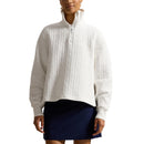 RLX Ralph Lauren Damen-Golfpullover aus Jacquard-Zopfmuster mit halbem Reißverschluss – Weiß
