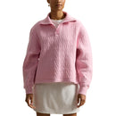 RLX Ralph Lauren Damen-Golfpullover aus Jacquard-Zopfmuster mit halbem Reißverschluss – Hellrosa