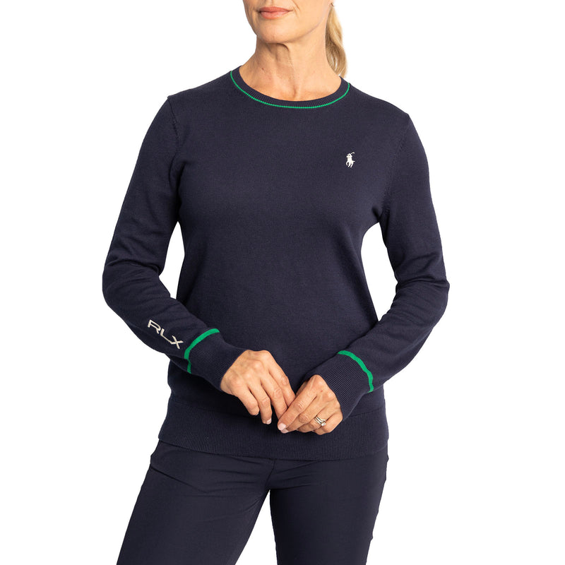 RLX Ralph Lauren Frauen -Baumwollmischung Strickpullover - Französische Marine/Kreuzfahrt Grün