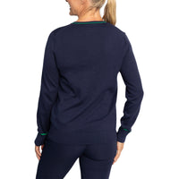 RLX Ralph Lauren Frauen -Baumwollmischung Strickpullover - Französische Marine/Kreuzfahrt Grün