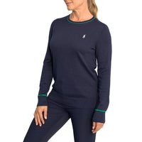 RLX Ralph Lauren Frauen -Baumwollmischung Strickpullover - Französische Marine/Kreuzfahrt Grün
