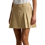 RLX Ralph Lauren Damen-Golfskort aus plissiertem Twill – klassisches Khaki