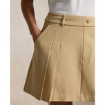RLX Ralph Lauren Damen-Golfskort aus plissiertem Twill – klassisches Khaki