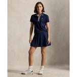 RLX Ralph Lauren Women's Tour Pique Golf Polo Shirt - Refined Navy/Lovely Lilac/Ceramic White