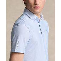 RLX Ralph Lauren bedrucktes leichter Luftstrom -Performance -Golfhemd - Büroblau T -Shirt Zeit