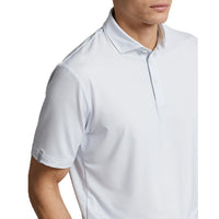 Rlx Ralph Lauren bedrucktes leichter Luftstrom -Performance -Golfhemd - Oxford Blue Geo ordentlich