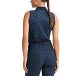 Rohnisch Frauen Nicky ärmellose Golf Polo Shirt - Micro R Check Navy