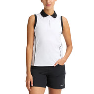 Rohnisch Frauen Ultra Viola UV ärmellose Golf Polo -Hemd - Weiß