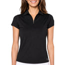 Golftini Damen Kurzärmel Zip Golf Shirt - Marine