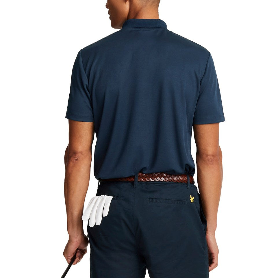 Lyle & Scott Tonal Sticked Tech Golf Polo Shirt - Dark Navy