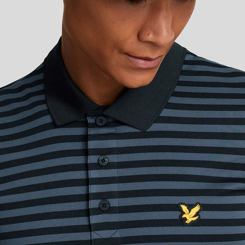Lyle & Scott Golf Broad Stripe Polo Golfhemd - Dark Navy