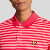 Lyle & Scott Golf Broad Stripe Polo Golf Shirt - Birdie Red
