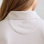 Peter Millar Women's Houndstooth Jersey Golf Polo Shirt - Light Elm