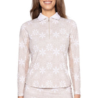 Golftini Frauen cooles Mädchen Langarm Golf Polo -Hemd - Sand Bar