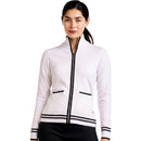Nivo Scarlet Golf-Strickjacke mit durchgehendem Reißverschluss für Damen – Weiß