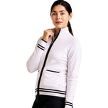 Nivo Scarlet Golf-Strickjacke mit durchgehendem Reißverschluss für Damen – Weiß