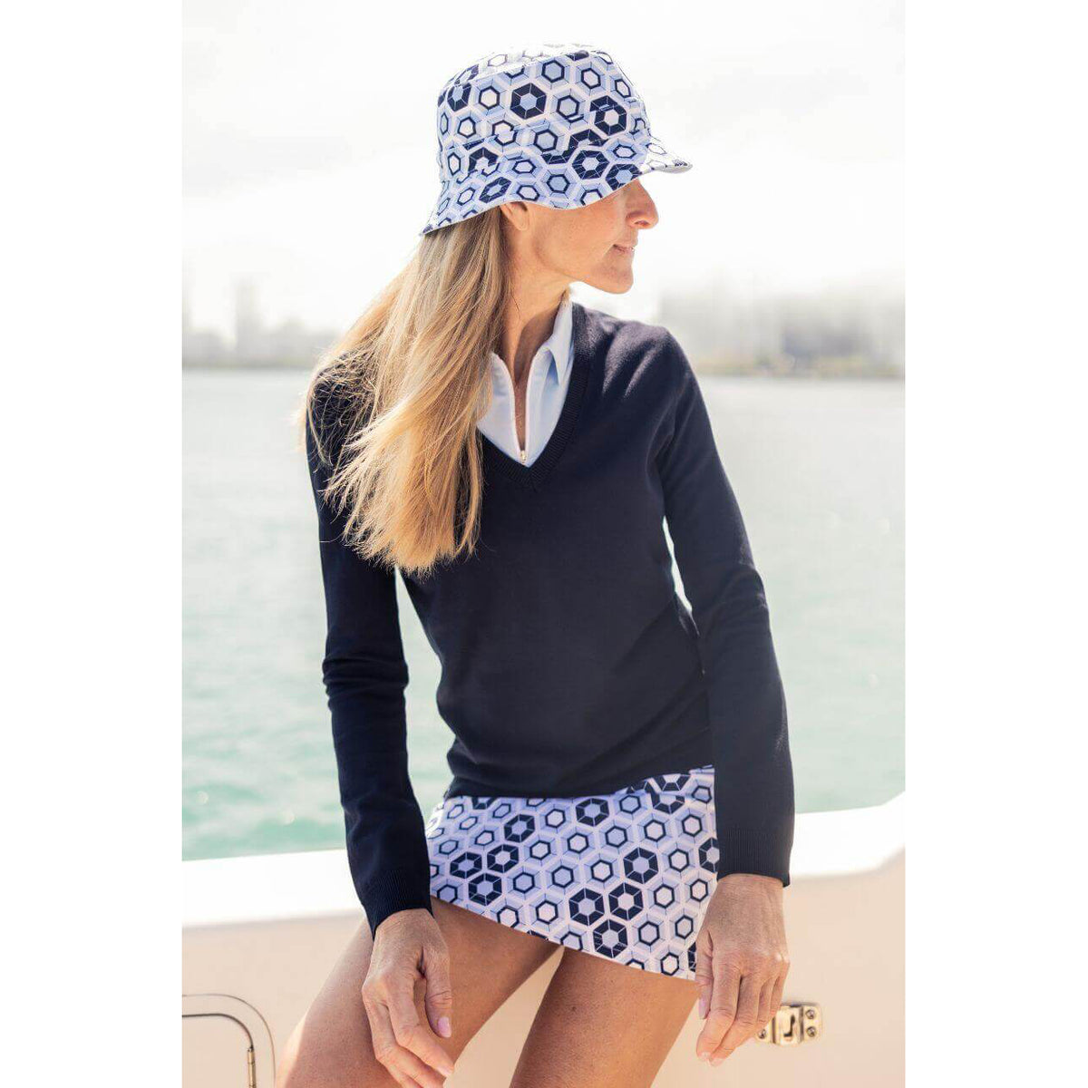Golftini Frauenschiff Wrack 17,5 "Golfskort - Weiß/Blau