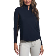 IBKUL Langarm-Pullover mit Stehkragen und Reißverschluss für Damen – Schwarz