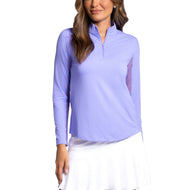 IBKUL Damen-Langarmshirt mit Stehkragen und Reißverschluss – Lavendel