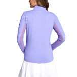 IBKUL Damen-Langarmshirt mit Stehkragen und Reißverschluss – Lavendel