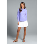 IBKUL Damen-Langarmshirt mit Stehkragen und Reißverschluss – Lavendel