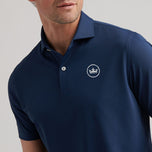 Peter Millar Soul Performance Mesh Golf Polo Shirt - Marine