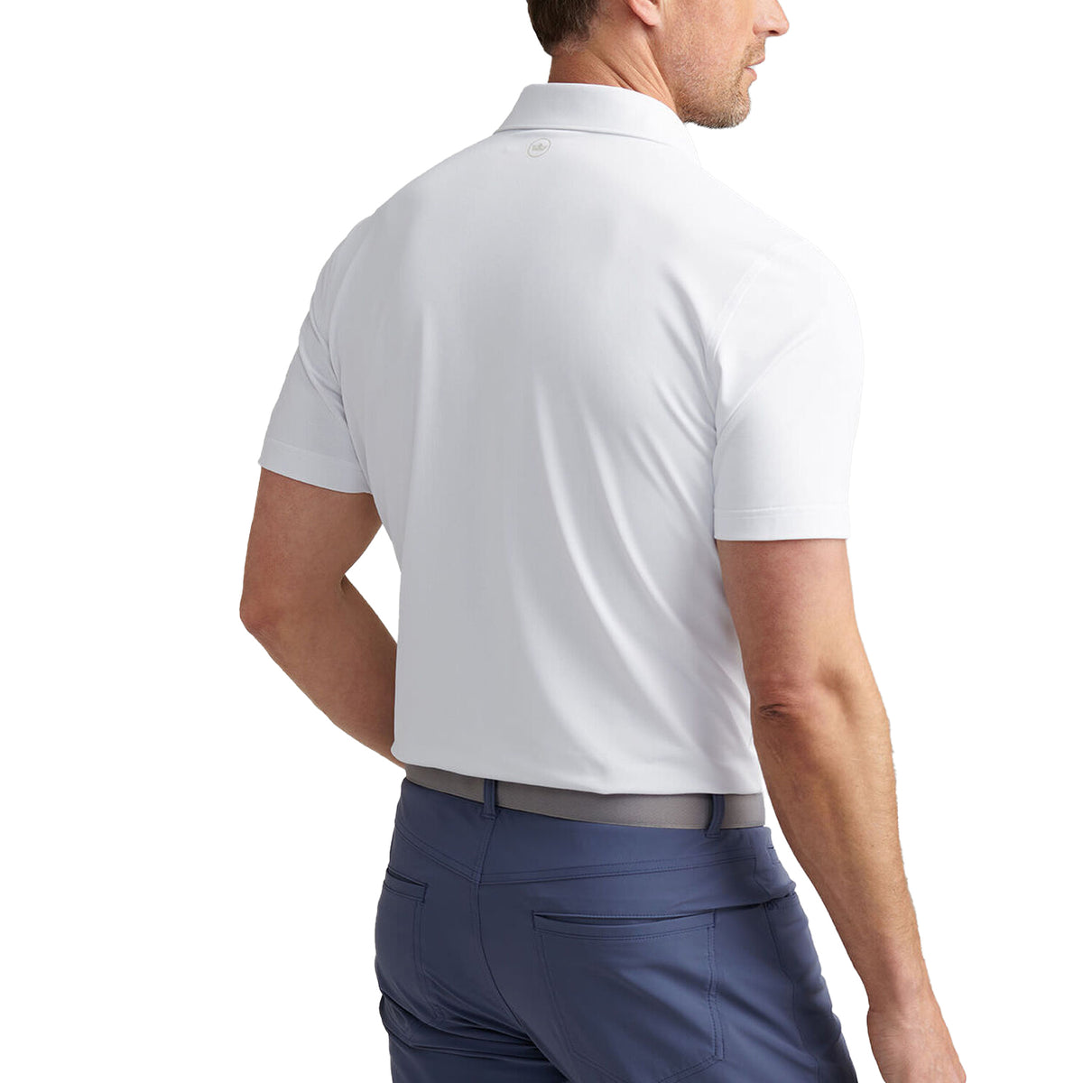 Peter Millar Soul Performance Mesh Golf Polo Shirt - White