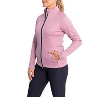 Sunderland Frauen Nira Thermal getäfeltes Fleece Wasserschutzgolfjacke - rosa Dunst