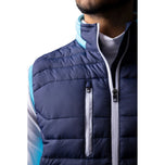 Sunderland Anton gepolstert Stretch Panel Performance Golf Gilet - Marine/ Aqua