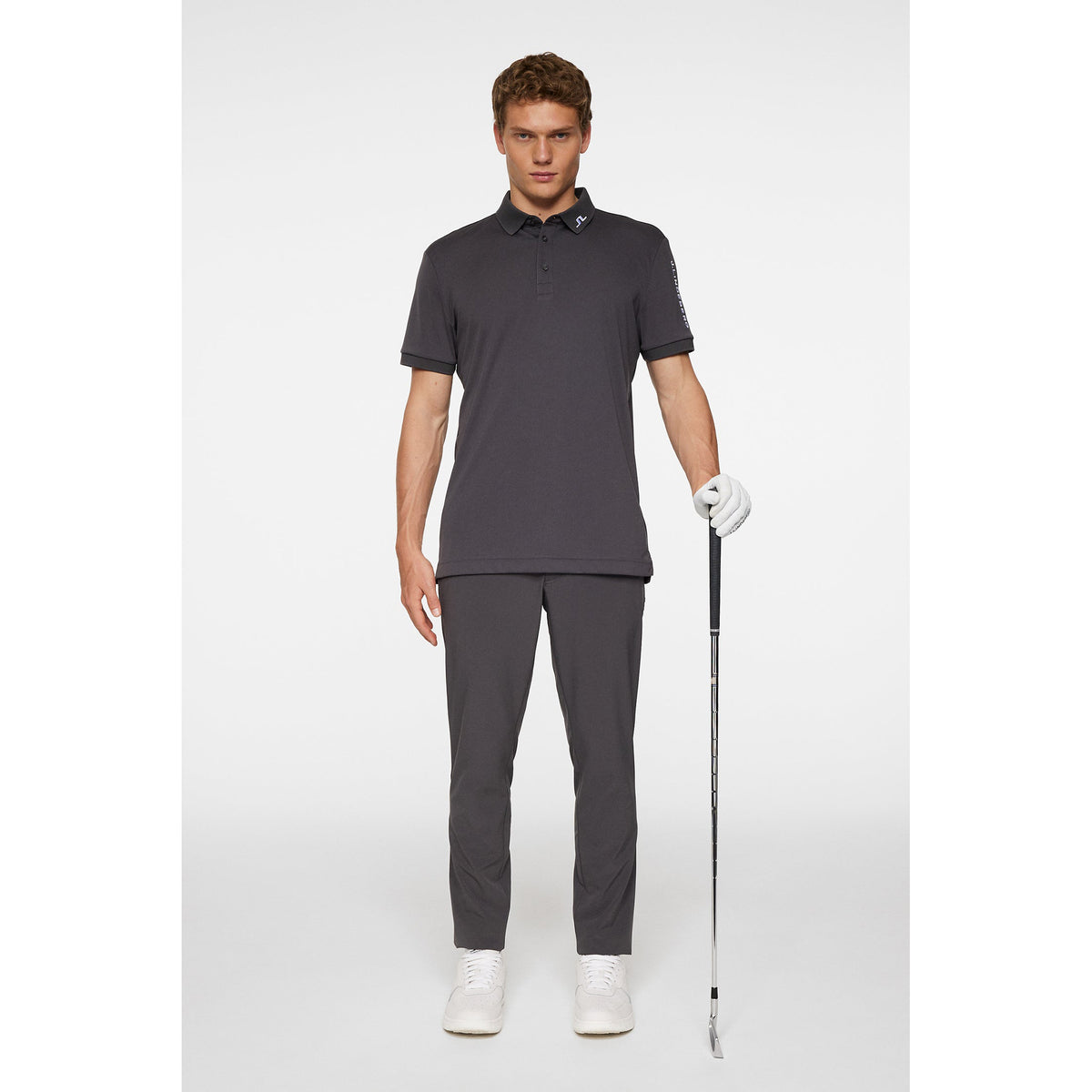 J. Lindeberg Tour Tech Regular Fit Golf Polo Shirt - Asphalt