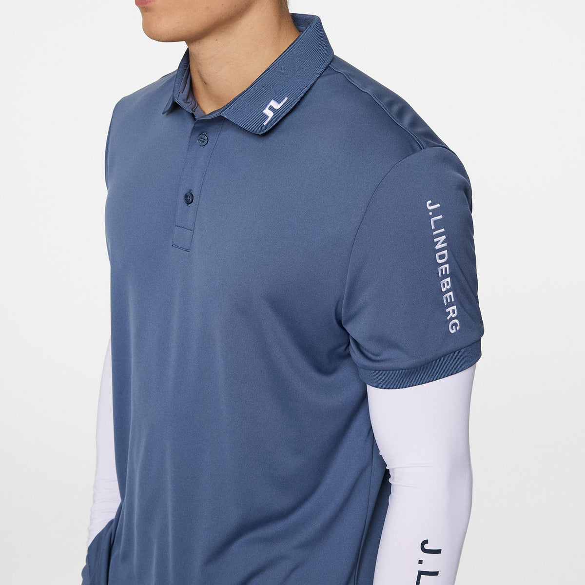 J.Lindeberg Tour Tech Regular Fit Golf Polo Shirt - Vintage Indigo