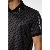 J.Lindeberg Tour Tech regelmäßig Fit Print Golf Polo Shirt - Tour Geo Tonal Black