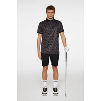 J.Lindeberg Tour Tech regelmäßig Fit Print Golf Polo Shirt - Tour Geo Tonal Black