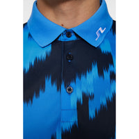 J.Lindeberg Tour Tech regelmäßig Fit Print Golf Polo Shirt - Warp Sonic Blue