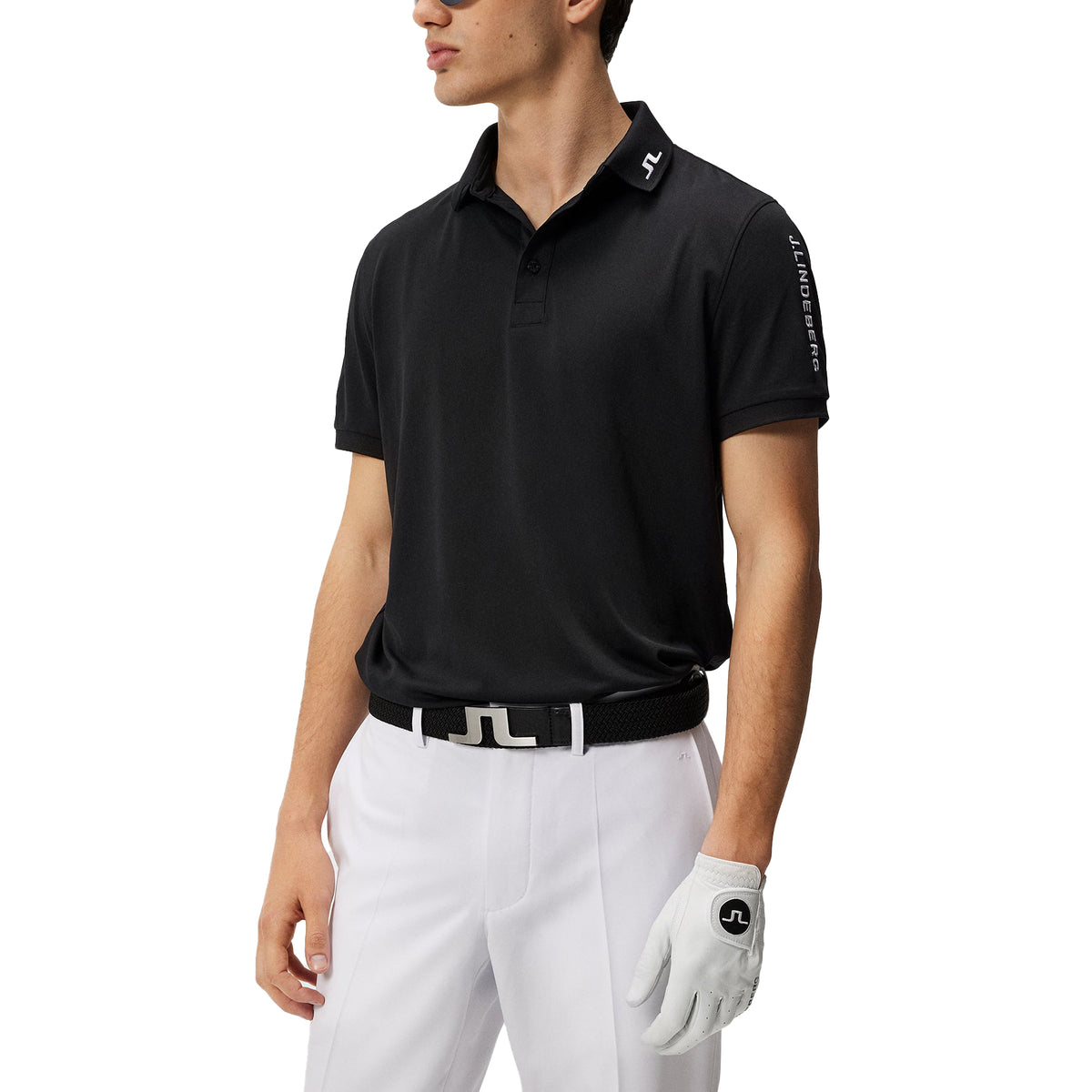 J. Lindeberg Tour Tech regelmäßig Fit Golf Polo Shirt - Schwarz