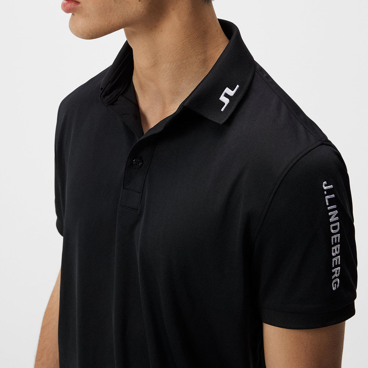 J. Lindeberg Tour Tech regelmäßig Fit Golf Polo Shirt - Schwarz