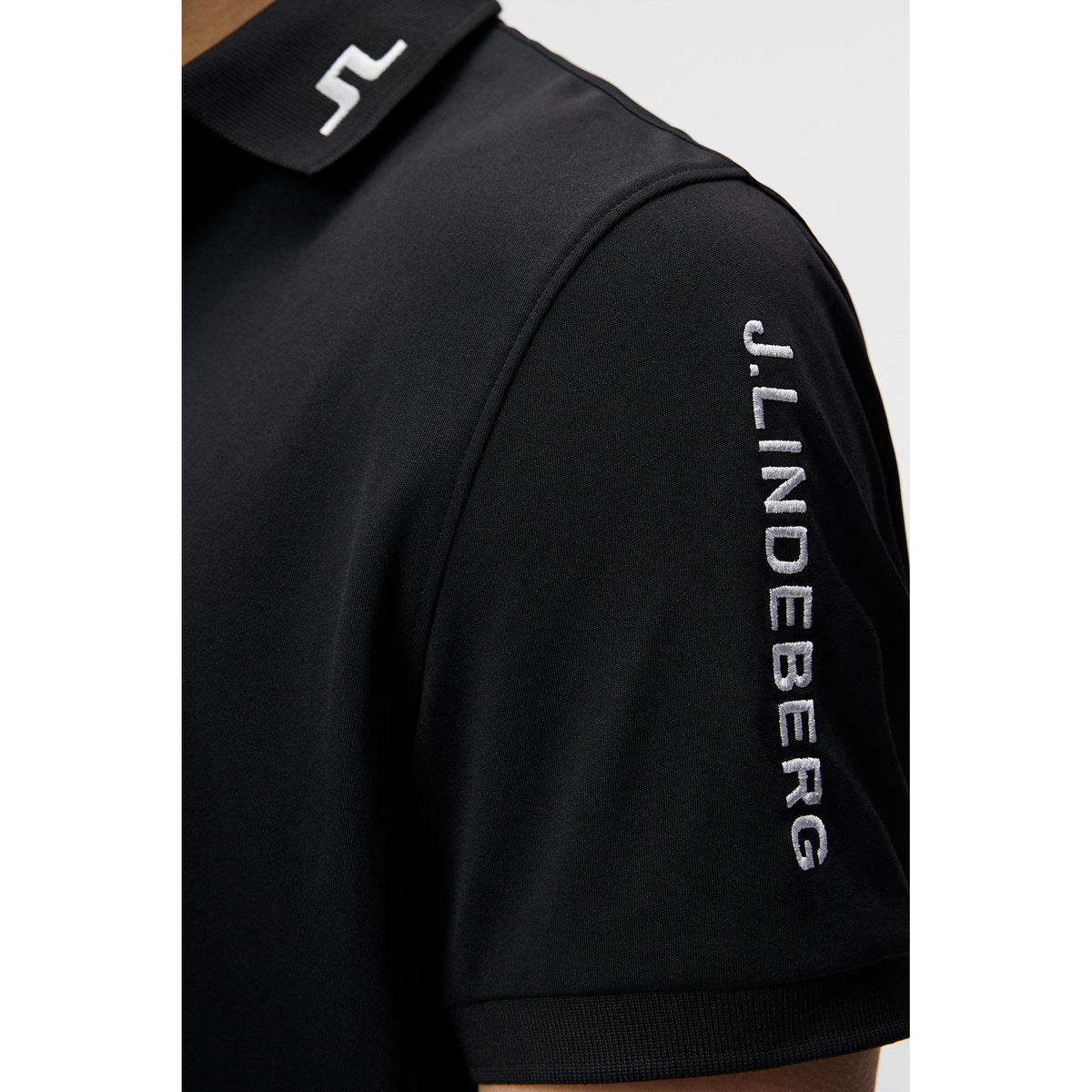 J. Lindeberg Tour Tech regelmäßig Fit Golf Polo Shirt - Schwarz