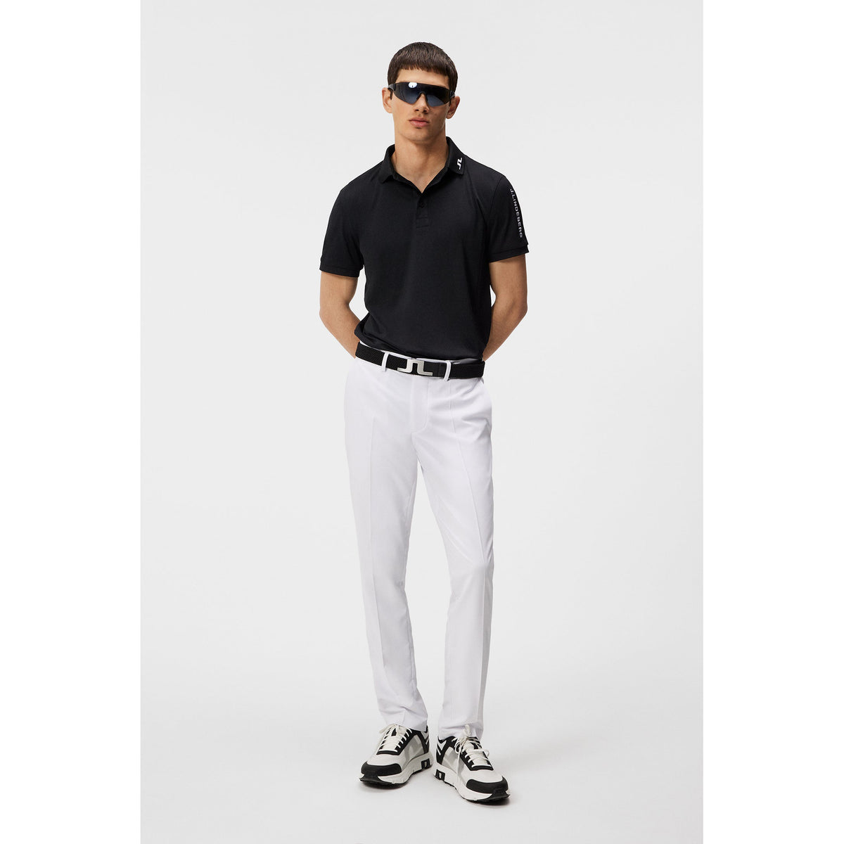 J. Lindeberg Tour Tech regelmäßig Fit Golf Polo Shirt - Schwarz