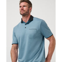 Travis Mathew Federgewicht Pocket Golf Polo Shirt - Kapitäne Blau