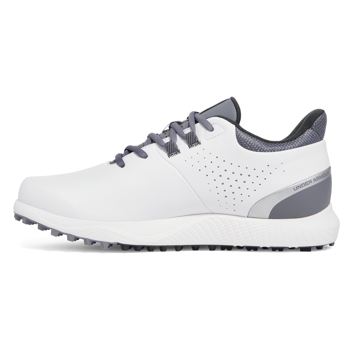 Under Armour Drive Medal Stickeless Golfschuhgolfschuhe - Weiß/Titan Grey/Metallic Silber