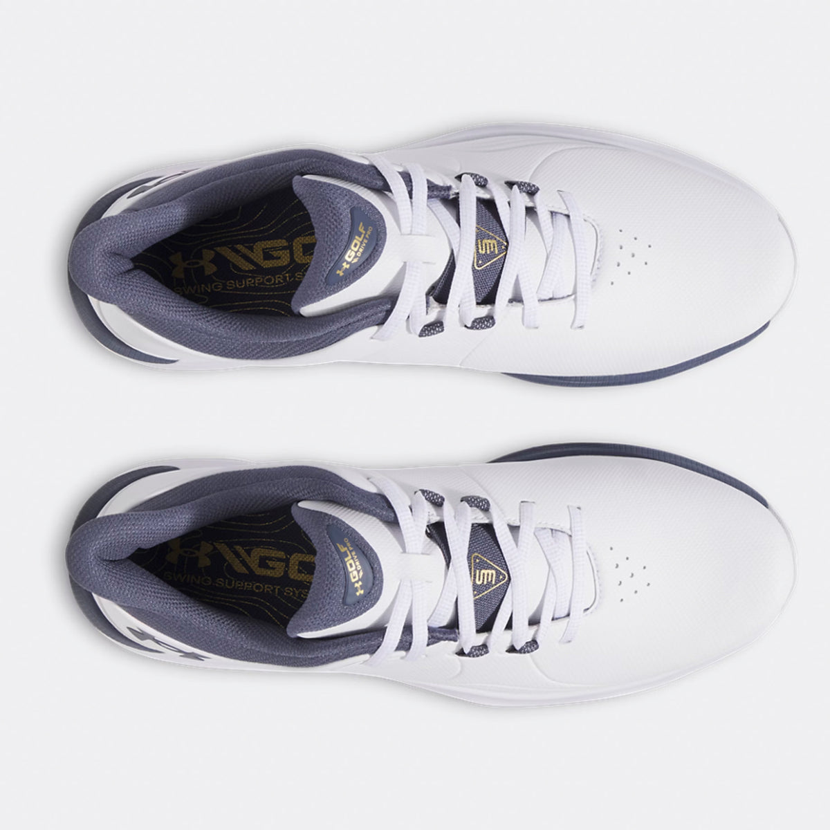 Under Armour Drive Pro Spikeless Golfschuhe - Weiß/Metallic Gold/Grau