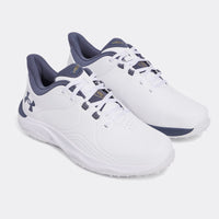 Under Armour Drive Pro Spikeless Golfschuhe - Weiß/Metallic Gold/Grau