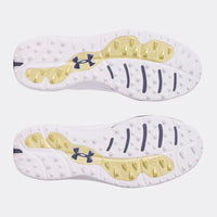 Under Armour Drive Pro Spikeless Golfschuhe - Weiß/Metallic Gold/Grau